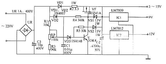 場(chǎng)效管直流穩壓電路圖