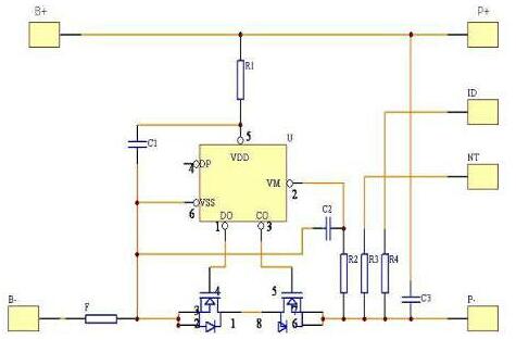 12V鋰電池保護板電路圖-鋰電池保護板工作原理及短路、過(guò)充電等控制原理分析-KIA MOS管