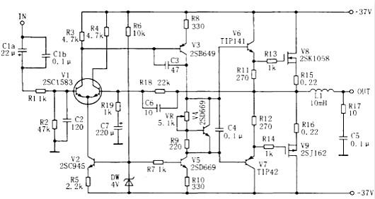 場(chǎng)效應管功放電路-場(chǎng)效應管功放自制電路圖工作原理詳解-KIA MOS管