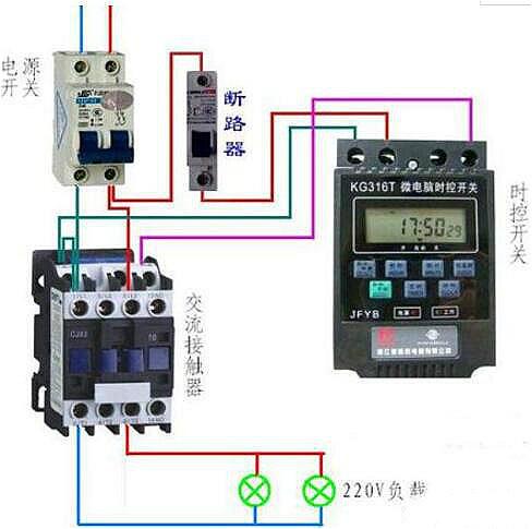 220V接觸器實(shí)物接線(xiàn)圖,接觸器