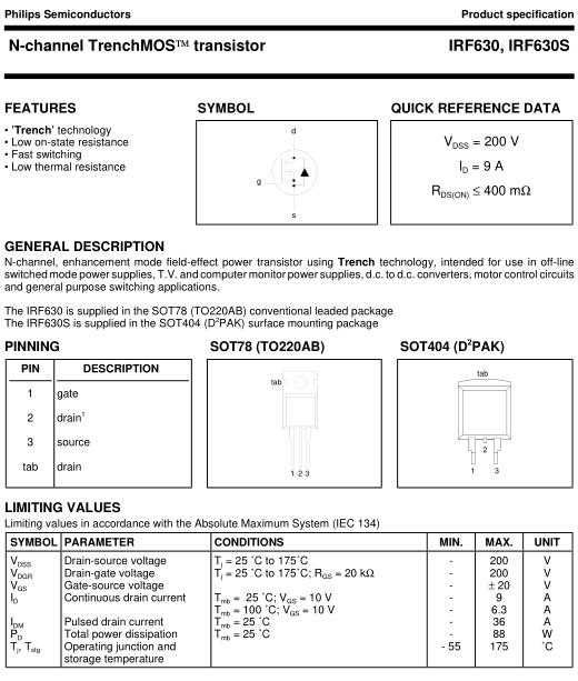 irf630場(chǎng)效應管參數規格書(shū)-原裝正品場(chǎng)效應管 價(jià)格詳情-KIA MOS管