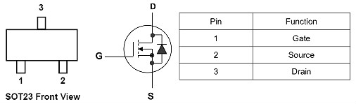 MOS管2300 6A20V SOT23