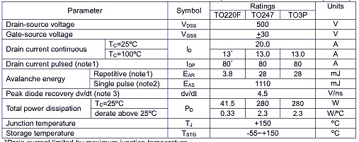 MOS管,20N50,20A/500V