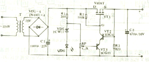 場(chǎng)效應管穩壓電路