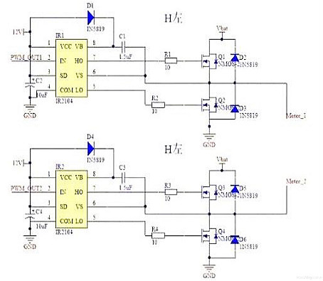 PWM驅動(dòng)MOS管H橋電路