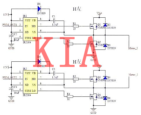MOS管，H橋，驅動(dòng)電路圖