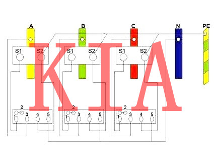 三相四線(xiàn)電表接線(xiàn)圖