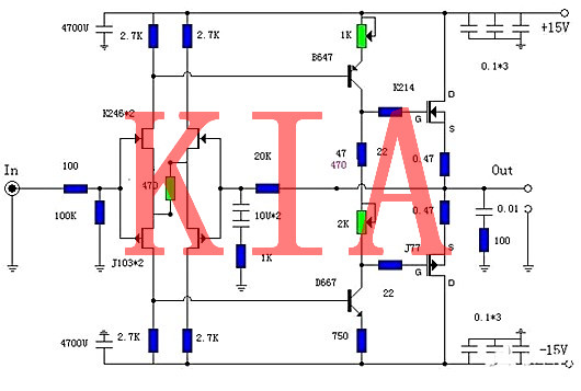 場(chǎng)效應管功放電路圖