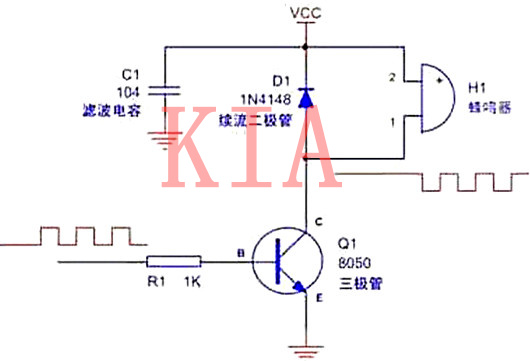 詳解蜂鳴器及蜂鳴器驅(qū)動電路圖-KIA MOS管