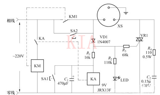 停電自鎖 電源開(kāi)關(guān)電路