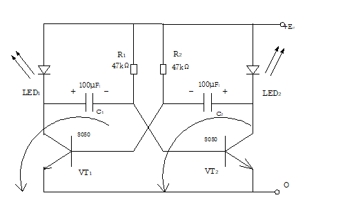 多諧振蕩器 電路 LED