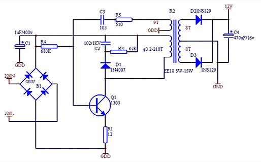 220V轉(zhuǎn)12V 電路