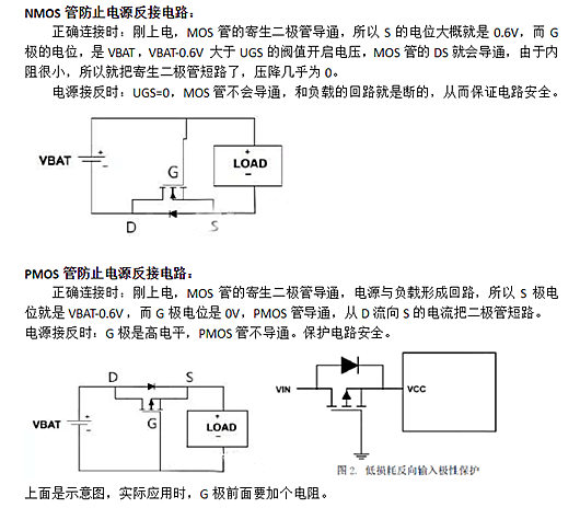 MOS管體二極管的應(yīng)用：防反接、電源切換電路-KIA MOS管