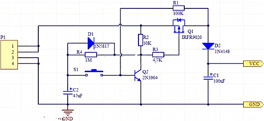 單按鍵開關(guān)機電路