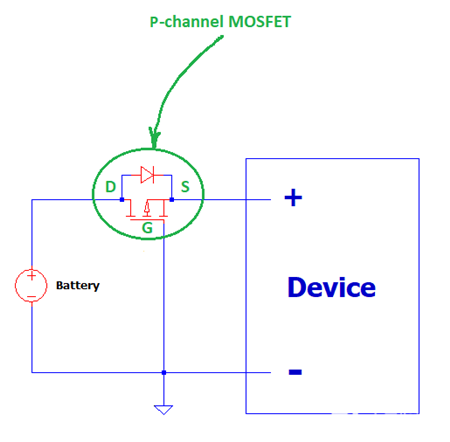 PMOS設(shè)計(jì)反向電壓保護(hù)電路、原理-KIA MOS管