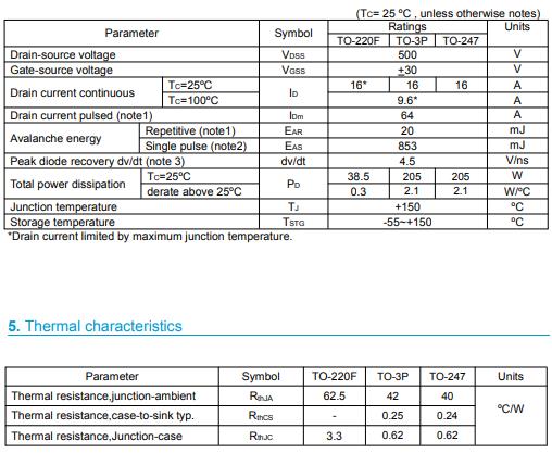 KIA16N50 16A 500V