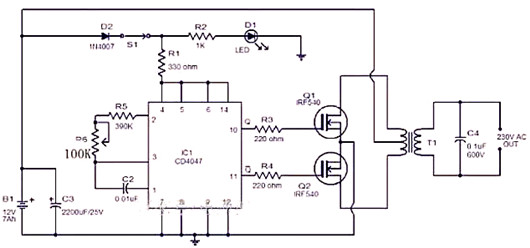 100W逆變器電路