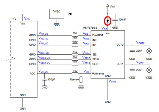 防反接 VCC GND 二極管