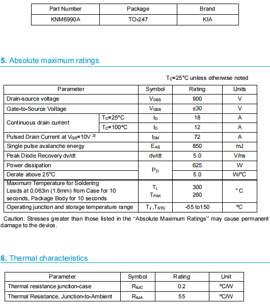 900V 12A場(chǎng)效應(yīng)管6390A