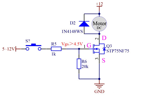 MOS管驅(qū)動(dòng)直流電機(jī)