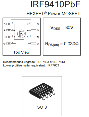 IRF9410參數(shù),IRF9410TRPBF,保護(hù)板專(zhuān)用MOS管4603A-KIA MOS管