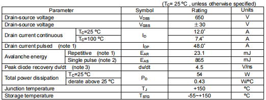 12n65場效應(yīng)管參數(shù)代換