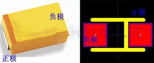 鉭電容正負(fù)極,標(biāo)識(shí)圖